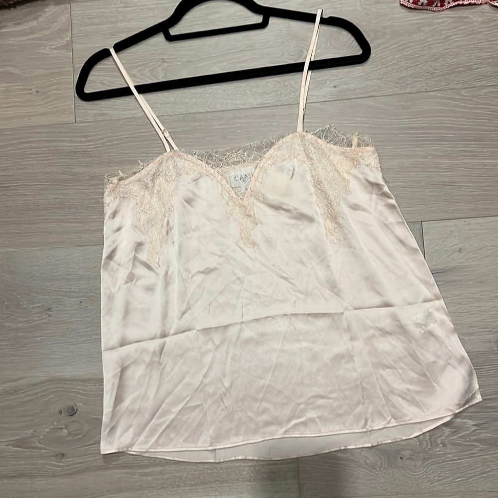 CAMI NYC silk lace camisole tank in blush pink
